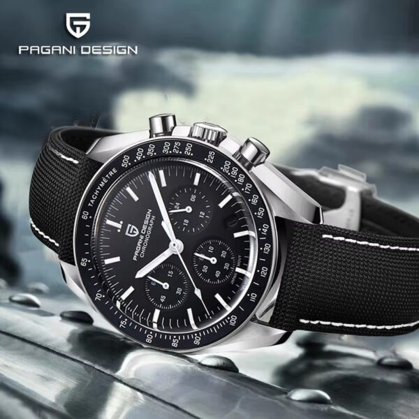 PD-1701 Rubber Black Speedmaster Moonwatch Seiko VK63 Chronograph Quartz Watch