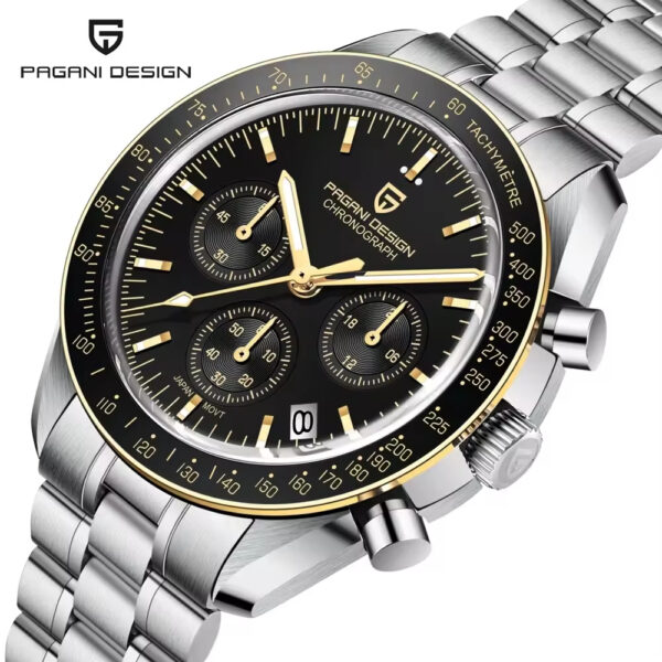 PD-1701 Gold Speedmaster Moonwatch Seiko VK63 Chronograph Quartz Watch